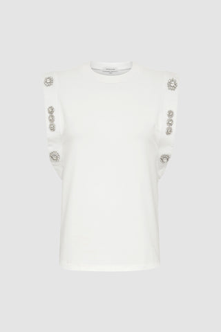 Dylan Crystal Top - White