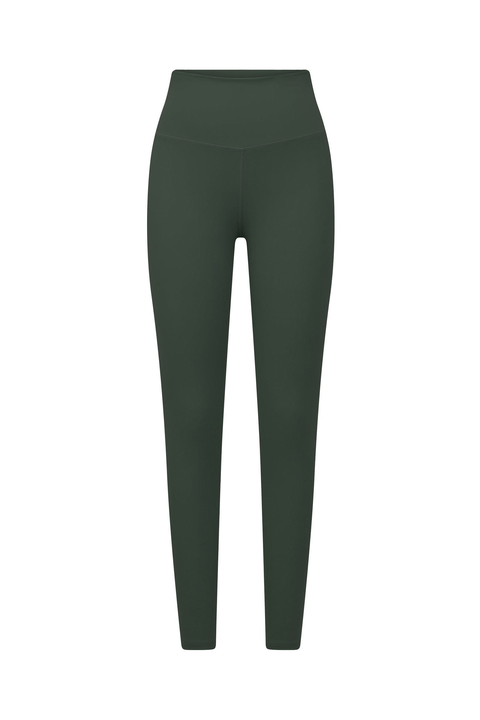 The Limitless Legging - Evergreen is showcased, featuring a high-waisted, full-length design in dark green. These sculpting leggings offer a smooth, seamless finish with a snug fit and moisture-wicking fabric, making them ideal for yoga, workouts, or casual wear. They are designed without any visible logos or embellishments.