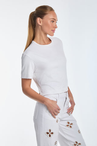 Naya Suede T-Shirt - White