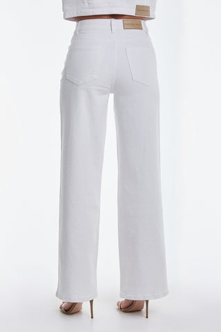 Kaia Pearl High Rise Jean - White