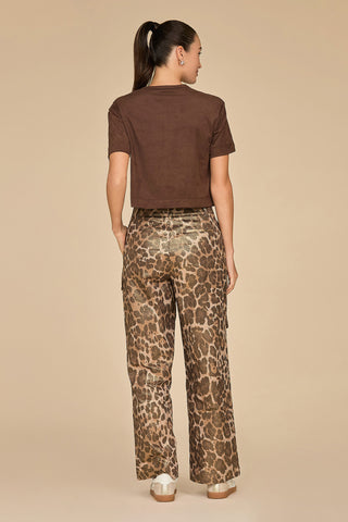 Milan Gold Dusted Cargo Pant - Leopard