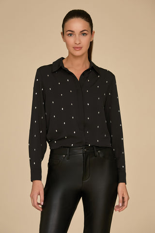 Aniya Crystal Shirt - Black